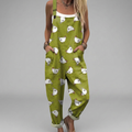Printed wide-leg jumpsuit in a flowing, relaxed silhouette with adjustable shoulder straps