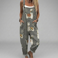 Printed wide-leg jumpsuit with adjustable straps and a floaty, elegant drape