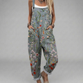 Printed wide-leg jumpsuit with adjustable straps in a relaxed, floaty silhouette