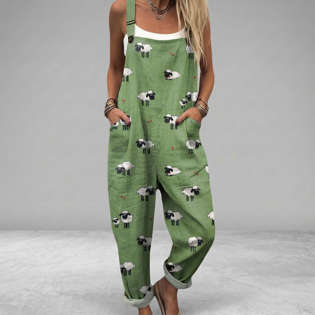 Wide-Leg Printed Jumpsuit — image 1
