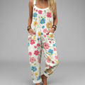 Charming printed wide-leg jumpsuit with adjustable shoulder straps and a graceful, floaty silhouette