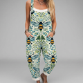 Printed wide-leg jumpsuit with adjustable straps in a flowing, relaxed silhouette