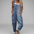 Harmony printed wide-leg jumpsuit with a graceful, balanced silhouette and adjustable straps