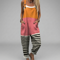 Printed salopette-style wide-leg jumpsuit with a relaxed, flowing silhouette