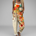 Floral wide-leg jumpsuit with adjustable straps and a smooth floaty drape in a vibrant print