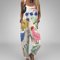Floaty printed wide-leg jumpsuit with adjustable straps and a relaxed, elegant silhouette