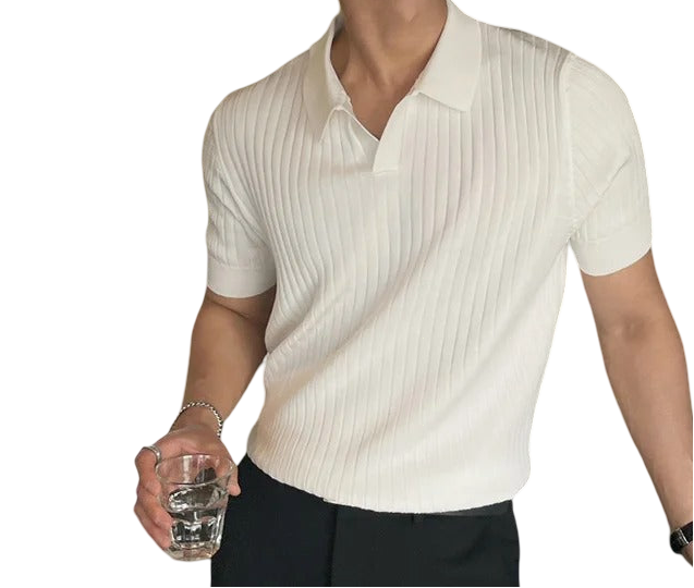 Men's white classic polo shirt with a clean collar and well-balanced silhouette