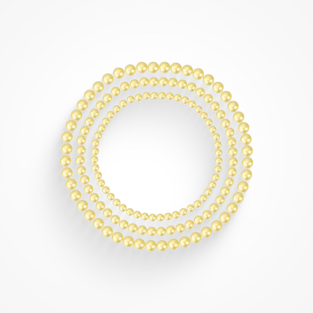 Gold beaded bracelet with smooth lustrous finish