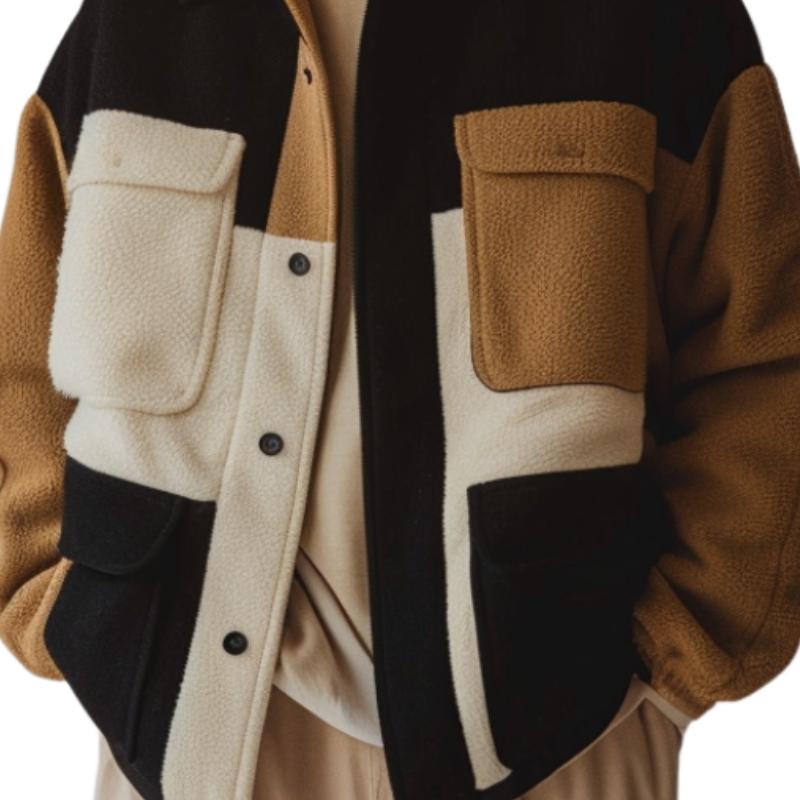 Men's vintage stand-collar casual jacket in a relaxed fit