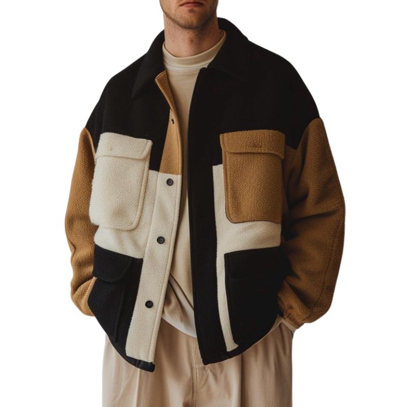 Men's vintage stand-collar casual jacket in a relaxed fit