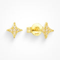 Delicate star-design side stud earrings in gold finish