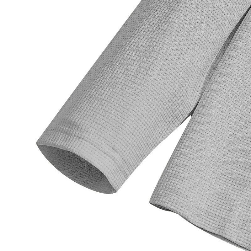 Men's lounge two-piece set in beige with a half-zip top and straight-leg trousers
