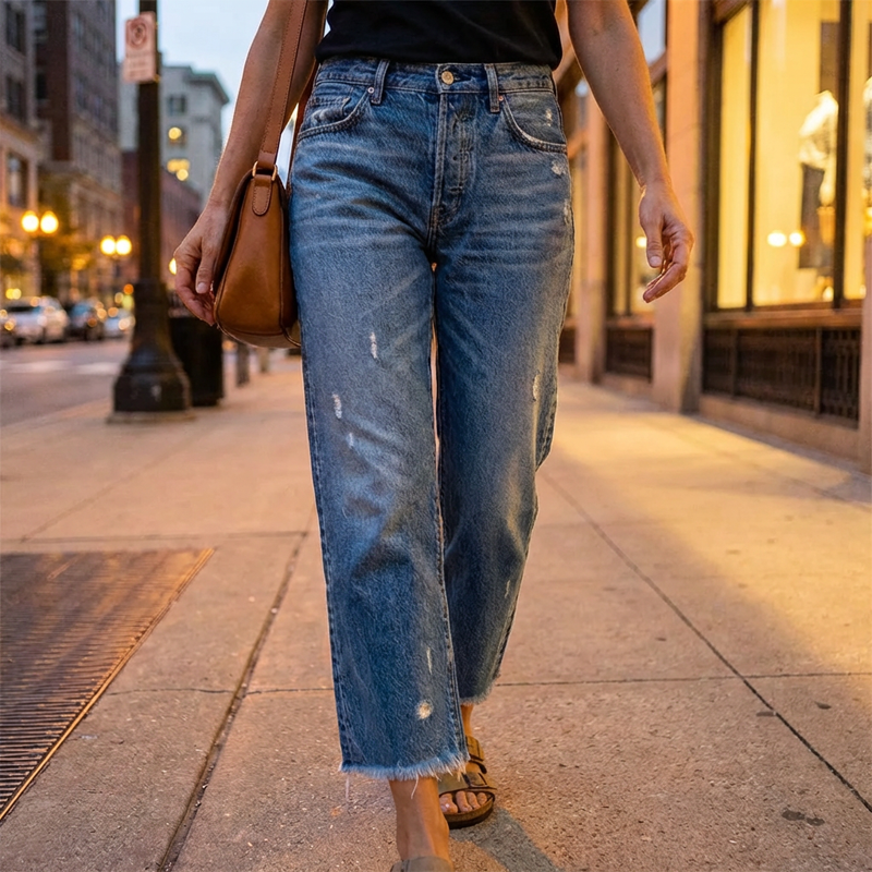 Cropped High-Stretch Jeans — image 4