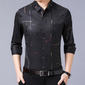 Men's casual shirt with a subtle pattern in black, also available in red, blue and navy
