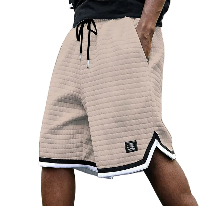 Men's relaxed casual shorts in beige, also available in white, black and grey