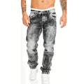 Men's distressed jeans in grey, also available in black, light blue and blue, with a modern urban cut