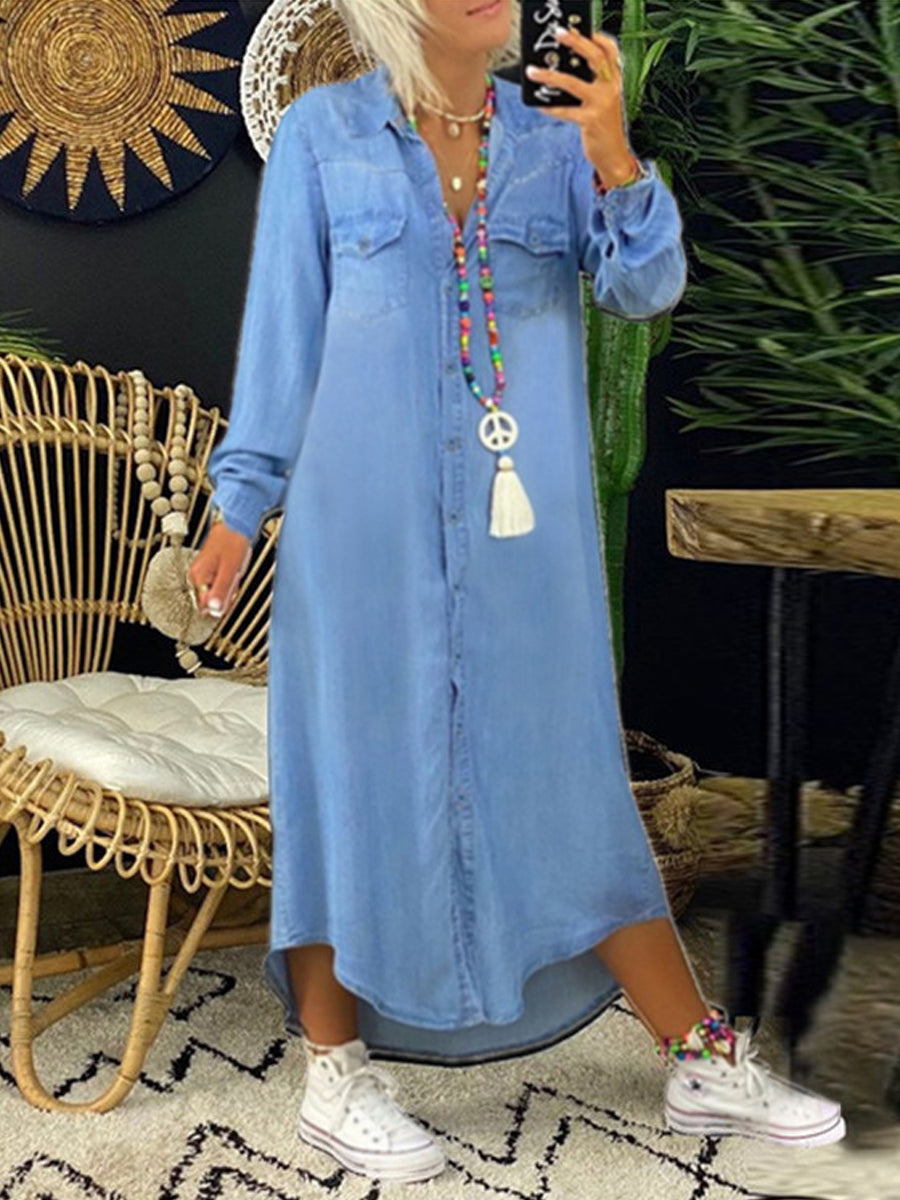 Helen | Casual and Elegant Denim Shirt Dress