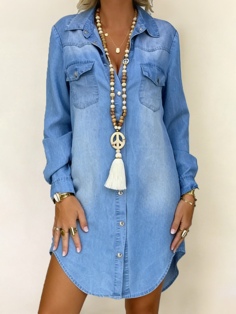 Women | Casual Elegant Denim Shirt Dress