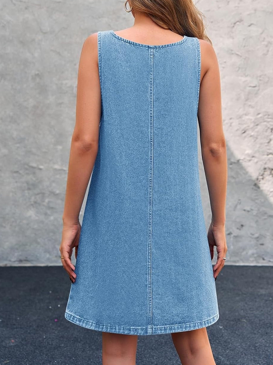 Lisa | Casual Denim Strappy Dress