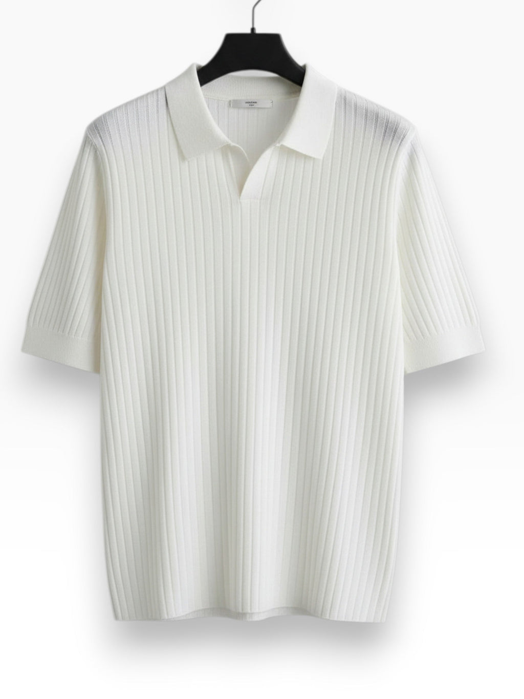 Men's white classic polo shirt with a clean collar and well-balanced silhouette