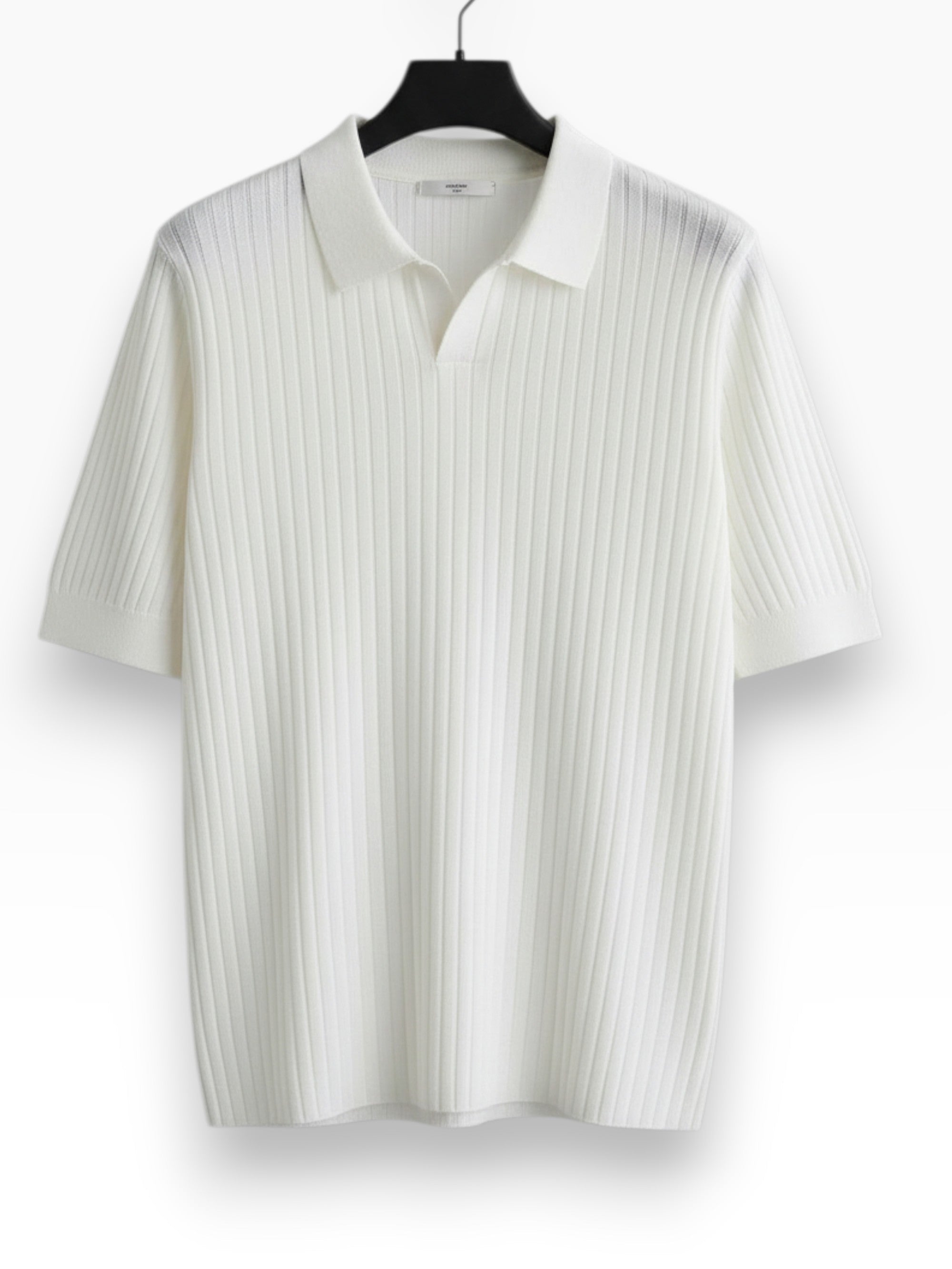 Men's white classic polo shirt with a clean collar and well-balanced silhouette