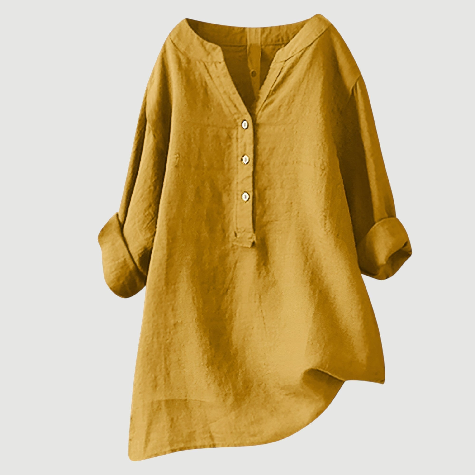 Green lightweight women's tunic top with a relaxed, airy cut